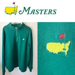 Masters Tech Green 3/4 Zip Performance Hoodie Large L
